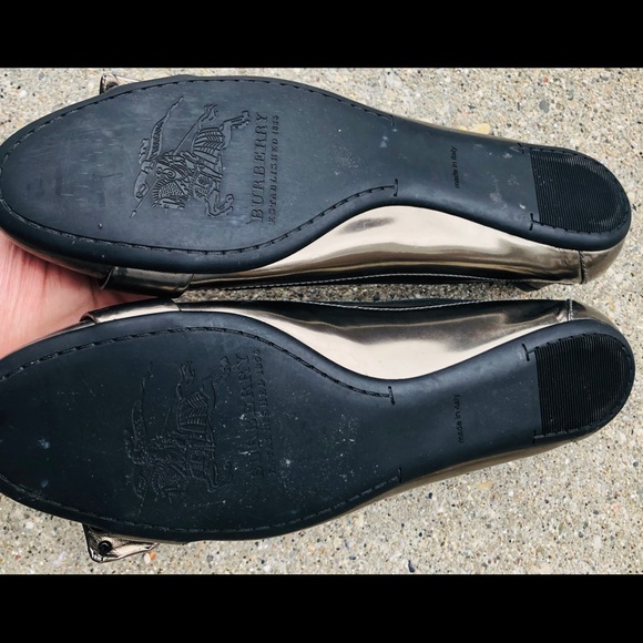 Burberry  Metallic Gray Flats - Picture 2 of 3